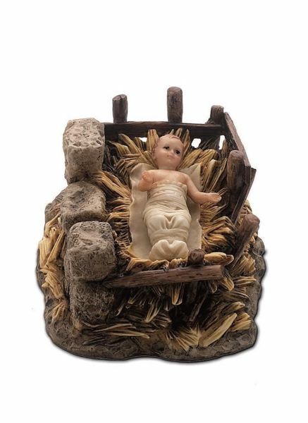 Picture of Baby Jesus and Cradle cm 15 (5,9 inch) Landi Moranduzzo Nativity Scene resin Statue Arabic style