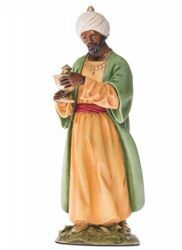 Immagine di Baldassarre Re Magio Moro cm 18 (7,1 inch) Presepe Landi Moranduzzo Statua in resina stile Arabo