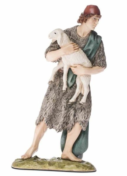 Immagine di Buon Pastore Presepe Lando Landi 18 cm resina da esterno
