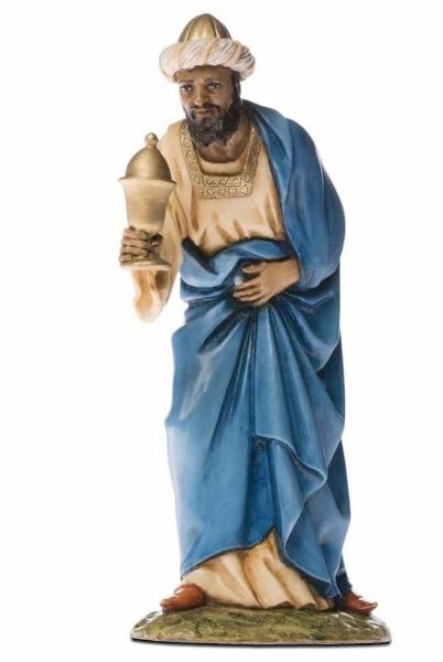 Immagine di Re Magio Saraceno statuina Presepe Lando Landi 18 cm resina da esterno