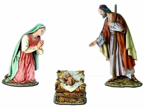 Imagen de Grupo Natividad Sagrada Familia 3 piezas cm 30 (11,8 inch) Belén Landi Moranduzzo Estatua de resina estilo árabe
