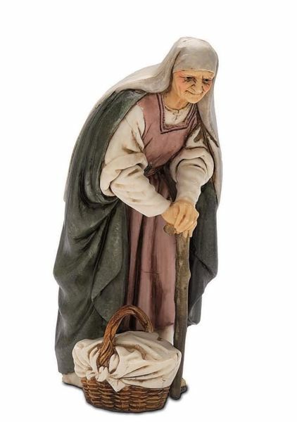 Immagine di Vecchia con Bastone cm 13 (5,1 inch) Presepe Landi Moranduzzo Statua in plastica PVC stile Arabo