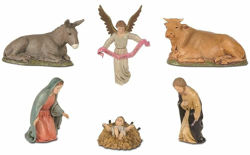 Picture of Holy Family Set 6 pieces cm 12 (4,7 inch) Landi Moranduzzo Nativity Scene plastic PVC Statues Neapolitan style
