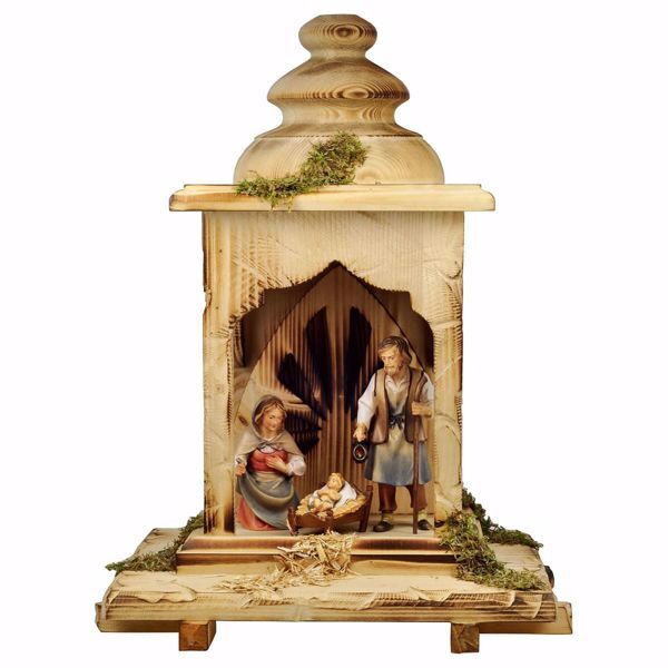 Immagine di Presepe Pastore completo 5 pezzi 12 cm artigianale legno