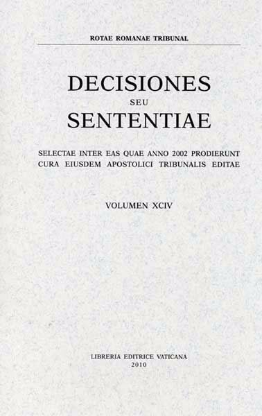 Picture of Decisiones Seu Sententiae Anno 2001 Vol. XCII 92
