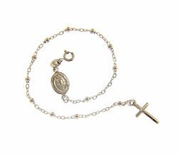 Picture of Rosary Bracelet Silver 925 Miraculous Medal Our Lady of Graces and Cross for Woman, Boy and Girl 