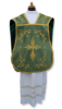 Picture of Fiddleback Chasuble Clergy Planeta Damask cotton blend ivory white violet red green