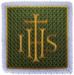 Picture of Satin Silk Square Chalice Cover Pall with Lace and Cross & IHS Embroidery by Chorus - White Red Green Purple
