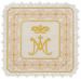 Picture of Square Marian Chalice Cover Pall in Satin Silk with Lace and Crown & “M” Embroidery by Chorus - Gold / Light Blue / Gold and Light Blue