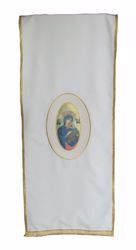 Picture of CUSTOMIZABLE Church Lectern Cover Embroidered Image upon request in pure Polyester Ivory Red Green Purple Chorus