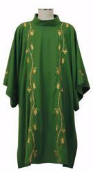 Picture of Deacon Liturgical Dalmatic Embroidered with Wheat Grapes in pure Polyester Ivory Red Green Purple Chorus