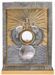 Imagen de Sagrario de mesa con Exposición cm 46x33x33 (18,1x13,0x13,0 inch) Panes Peces de bronce Puerta bicolor Plata Tabernáculo de Altar