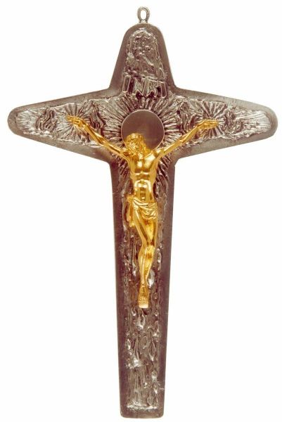 Imagen de Crucifijo de pared 27,5x19 cm Decoraciones INRI bronce
