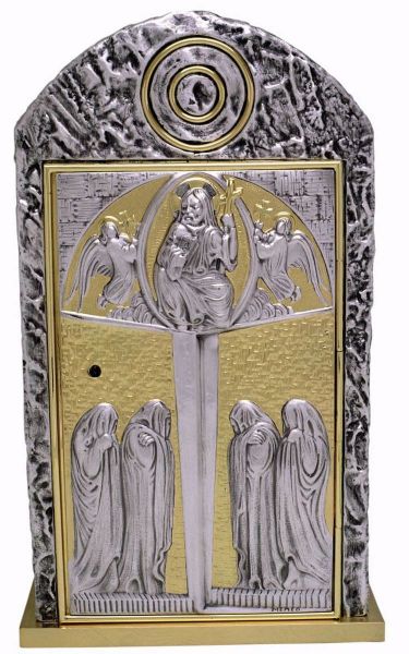 Picture of Catholic Tabernacle bicolor bronze H. 46 cm (18,1 inch) Christ Pantocrator