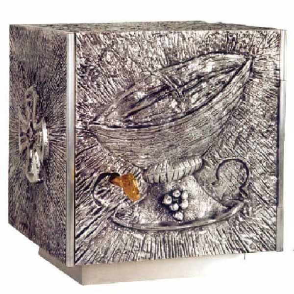 Picture of Catholic Tabernacle bicolor bronze H. 20 cm (7,9 inch) Basket of Bread