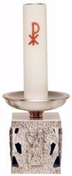 Picture of Altar Candlestick H. cm 17 (6,7 inch) Four Evangelists in bronze Gold Silver liturgical Candle Holder for Church 