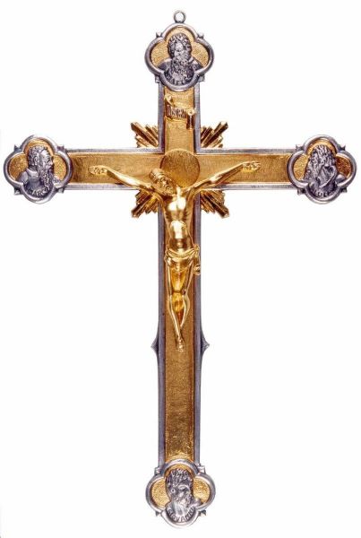 Imagen de Crucifijo de pared 50x35 cm Cuatro Evangelistas bronce