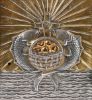 Picture of Wooden Tabernacle Exposition H. 35 cm (13,8 inch) Cross IHS Loaves Fishes