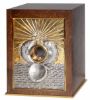 Picture of Wooden Tabernacle Exposition H. 35 cm (13,8 inch) Cross IHS Loaves Fishes
