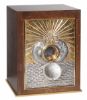 Picture of Wooden Tabernacle Exposition H. 35 cm (13,8 inch) Cross IHS Loaves Fishes