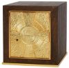 Immagine di Piccolo Tabernacolo Chiesa in legno 25x25x28 cm IHS Raggi di Luce