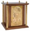 Picture of Wooden Tabernacle 4 columns H. 40 cm (15,7 inch) Roses Chalice IHS Rays