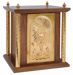 Picture of Altar Tabernacle 4 Columns cm 40x40x50 (15,7x15,7x19,7 inch) Roses Chalice IHS Rays of Light in wood Gold for Church