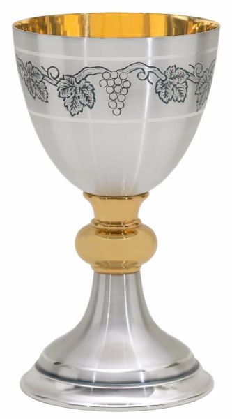 Immagine di Calice Messa H. 19 cm con nodo Uva cesellato