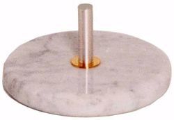 Picture of Processional Cross Stand Diam. cm 30 (11,8 inch) round base in Carrara marble Silver Church Crucifix Holder