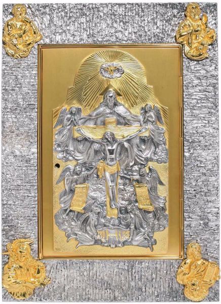 Immagine di Tabernacolo da incasso bicolor 56x38cm Crocifissione Trinità Evangelisti