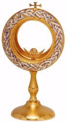 Picture of Eucharistic Shrine Monstrance Diam. cm 8 (3,1 inch) Crown of Thorns in brass Bicolor 