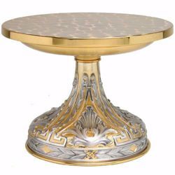 Picture of Altar Throne Base for Monstrance H. cm 20,5 (8,1 inch) Grapes Ears of Wheat Leaves in brass Bicolor 