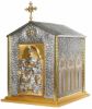 Immagine di Tabernacolo grande cesellato con luce 62x51x58 cm Crocifissione Trinità Croce