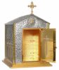 Immagine di Tabernacolo grande cesellato con luce 62x51x58 cm Crocifissione Trinità Croce