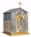 Picture of Altar Tabernacle cm 62x51x58 (24,4x20,1x22,8 inch) Crucifixion Trinity Columns of the Temple Cross chiseled brass with internal light Bicolor