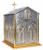 Immagine di Tabernacolo grande cesellato con luce 62x51x58 cm Crocifissione Trinità Croce