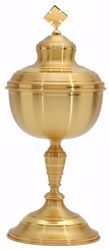 Picture of Liturgical Ciborium H. cm 34 (13,4 inch) smooth satin finish in brass Gold 