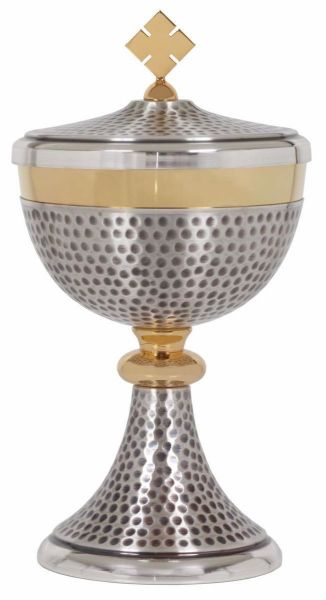 Picture of Church Ciborium H. 22,5 cm (8,9 inch) with knot hammered brass
