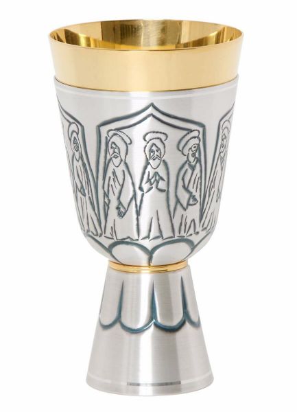 Imagen de Cáliz católico H. 17 cm Doce Apóstoles cincelado