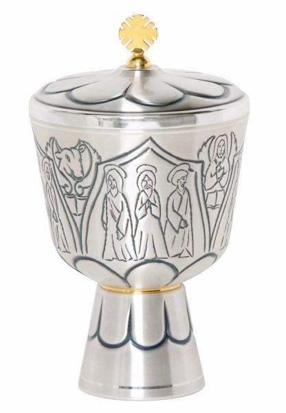 Picture of Ciborium H. 21 cm (8,3 inch) Twelve Apostles chiseled brass