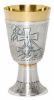 Imagen de Cáliz católico H. 17 cm Agnus Dei cincelado
