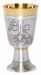 Picture of Liturgical Chalice H. cm 17 (6,7 inch) Agnus Dei in chiseled brass Gold Silver for Holy Mass Altar Wine