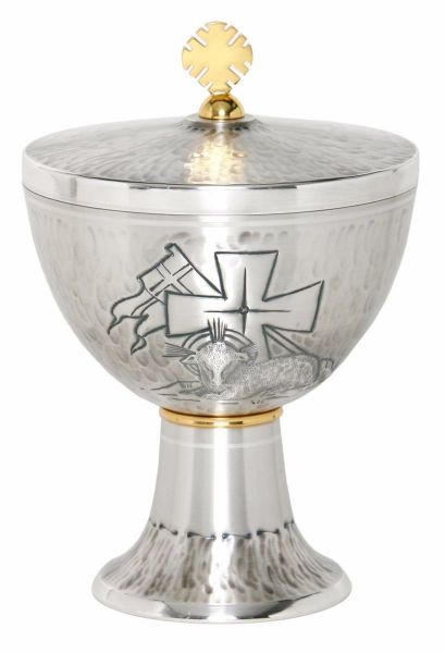 Picture of Church Ciborium H. 18 cm (7,1 inch) Agnus Dei chiseled brass