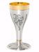 Picture of Liturgical Chalice H. cm 20 (7,9 inch) Grapes IHS in chiseled brass Gold Silver for Holy Mass Altar Wine