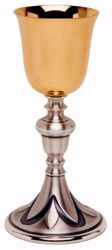 Picture of Liturgical Chalice H. cm 21 (8,3 inch) with Knot Petals in brass Gold Silver for Holy Mass Altar Wine