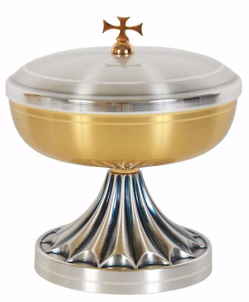 Picture of Low Liturgical Ciborium H. cm 13 (5,1 inch) decorated base in brass Gold Silver 