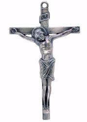 Picture of Wall mounted Crucifix cm 21,5x13 (8,5x5,1 inch) Christ Crucified INRI in brass Gold Silver Cross for Churches