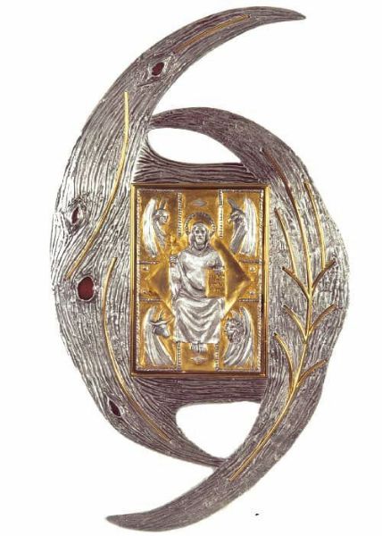 Picture of Wall Tabernacle bicolor brass H. 100 cm (39,4 inch) Christ Pantocrator Evangelists