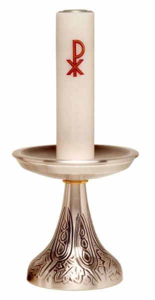 Immagine di Candeliere Chiesa H. 20 cm Uva Spighe stilizzate