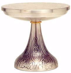 Imagen de Tabor base para Custodia Trono de Altar H. cm 18 (7,1 inch) Uvas Espigas de Trigo estilizadas de latón Oro Plata 
